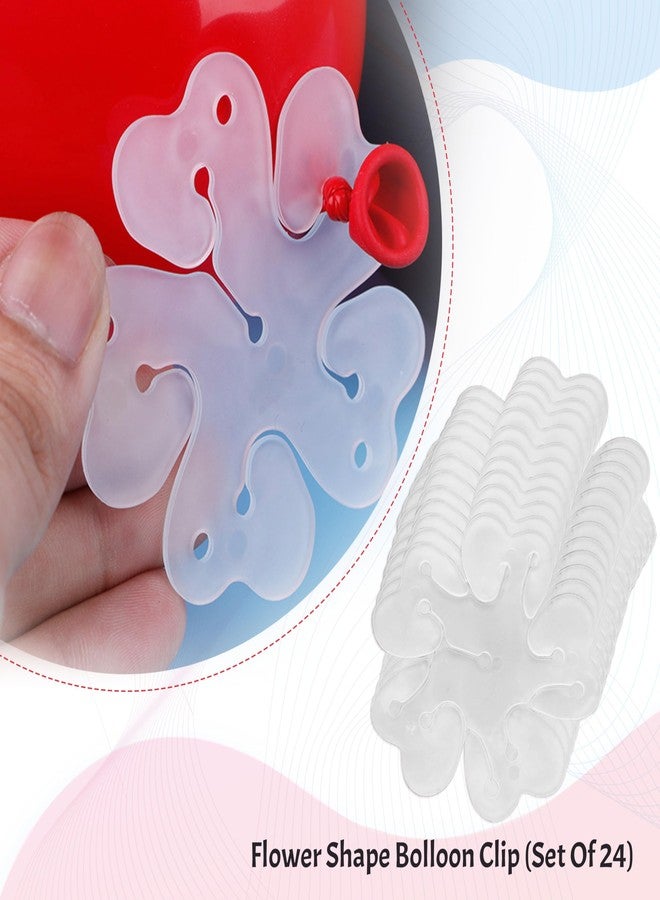 Wobbox Flower Shape Bolloon Clip Holder, Flower Shape Balloon Clips, Balloon Clips For Decoration, Balloon Clips Holder, Flower Balloon Clips (Set Of 24). - Image 2